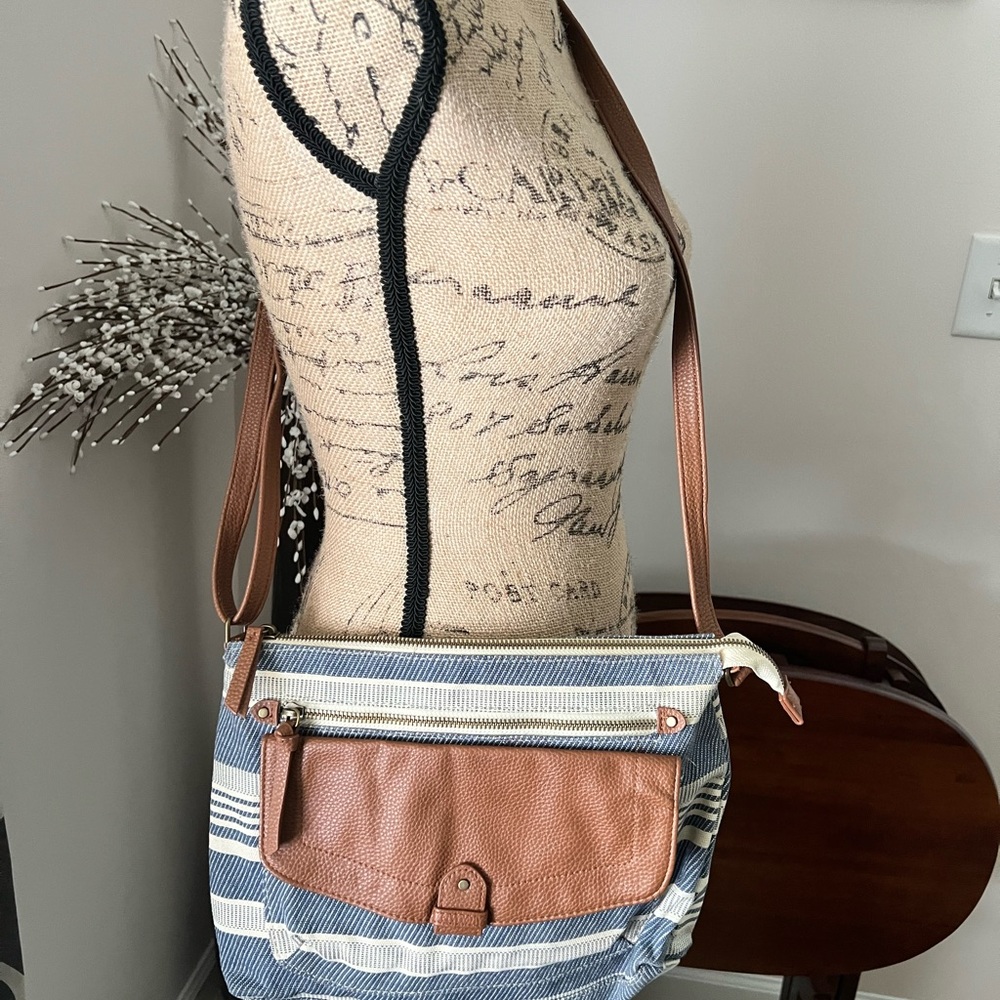 Denim stripped bag